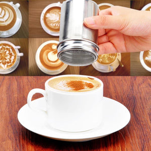 1Pcs Stainless Steel Chocolate Sugar Shaker Coffee Dusters Cocoa Powder Cinnamon Dusting Tank Kitchen Filter Cooking Tool