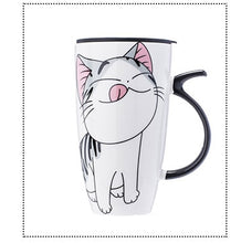 Load image into Gallery viewer, Cat Ceramic Mug With Lid and Spoon