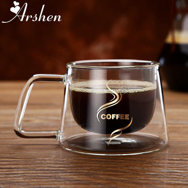 Arshen Double Wall Layer Glass Coffee Mug