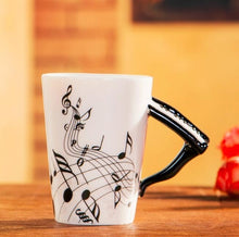 Load image into Gallery viewer, Creative Music Violin Style Guitar Ceramic Mug Coffee Tea Milk Stave Cups with Handle Coffee Mug Novelty Gifts