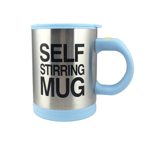 Creative Coffee Mug 400ml /13.5oz Stainless Steel Surface Cup with Lid Lazy Automatic Self Stirring Mug for Travel Office Home